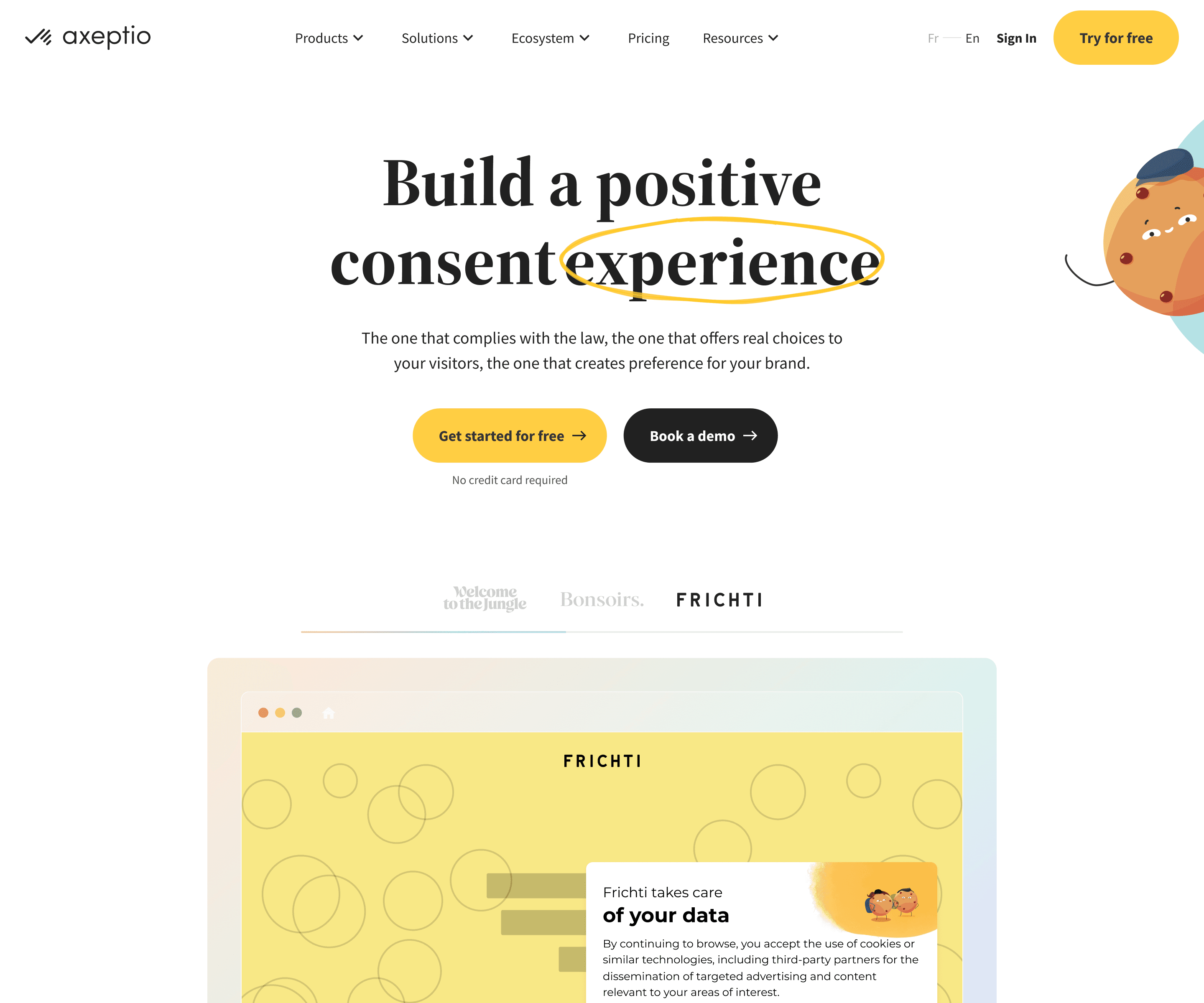 Aperçu du projet Axeptio
