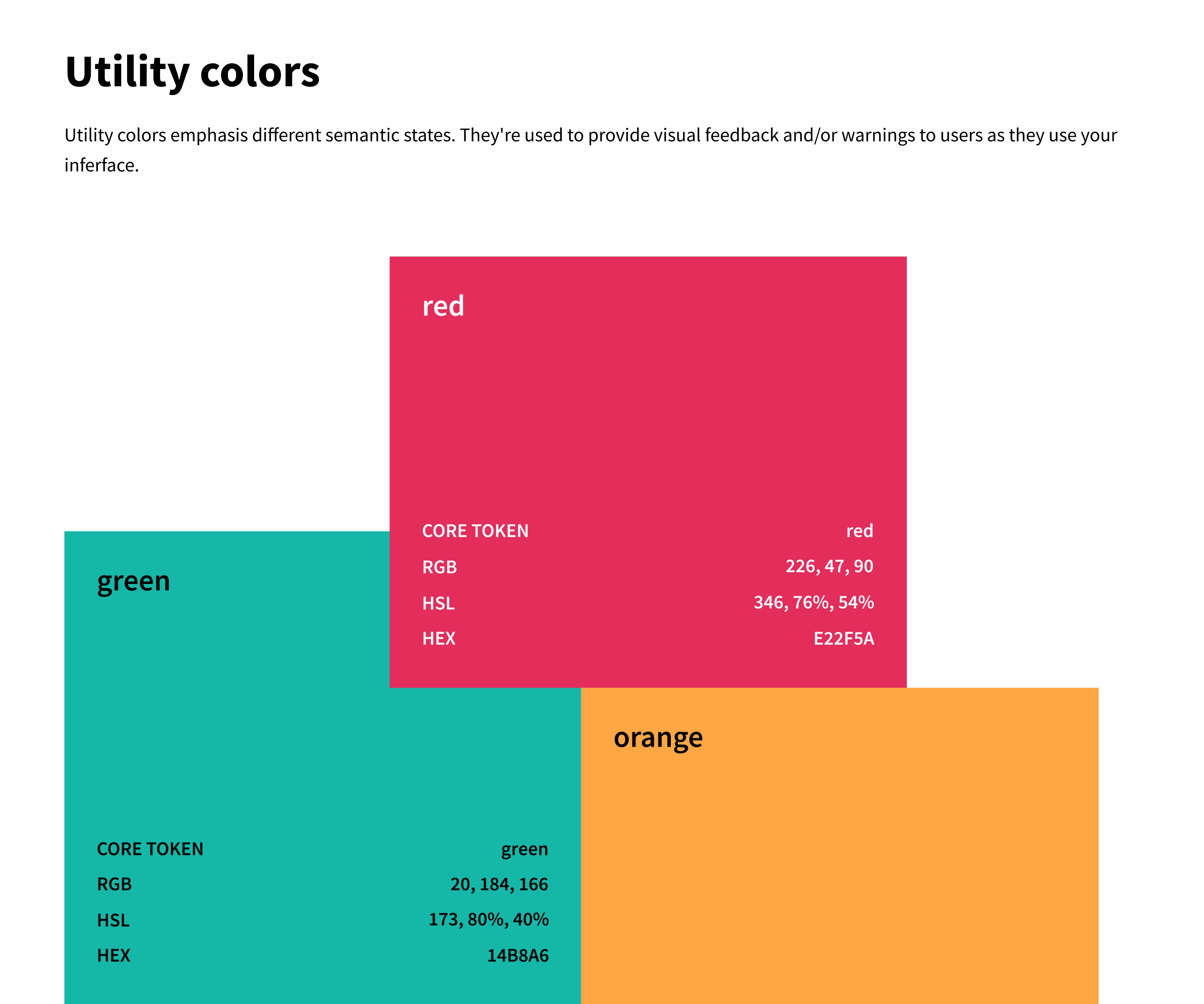 La palette de couleurs utilitaires de Gusto